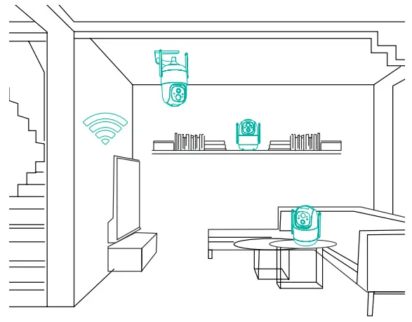 sv3c CQ1-CG522 Wireless Battery Camera Instruction Manual - You can place the camera on a shelf or other surfaces to use