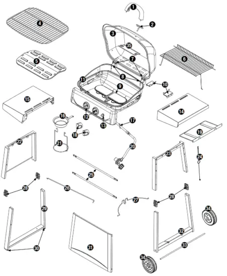 BlueRhino WM16 GBC1408WDC Outdoor LP Gas Barbecue Grill - fig1