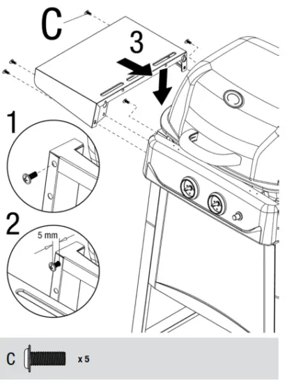 BlueRhino WM16 GBC1408WDC Outdoor LP Gas Barbecue Grill - threads