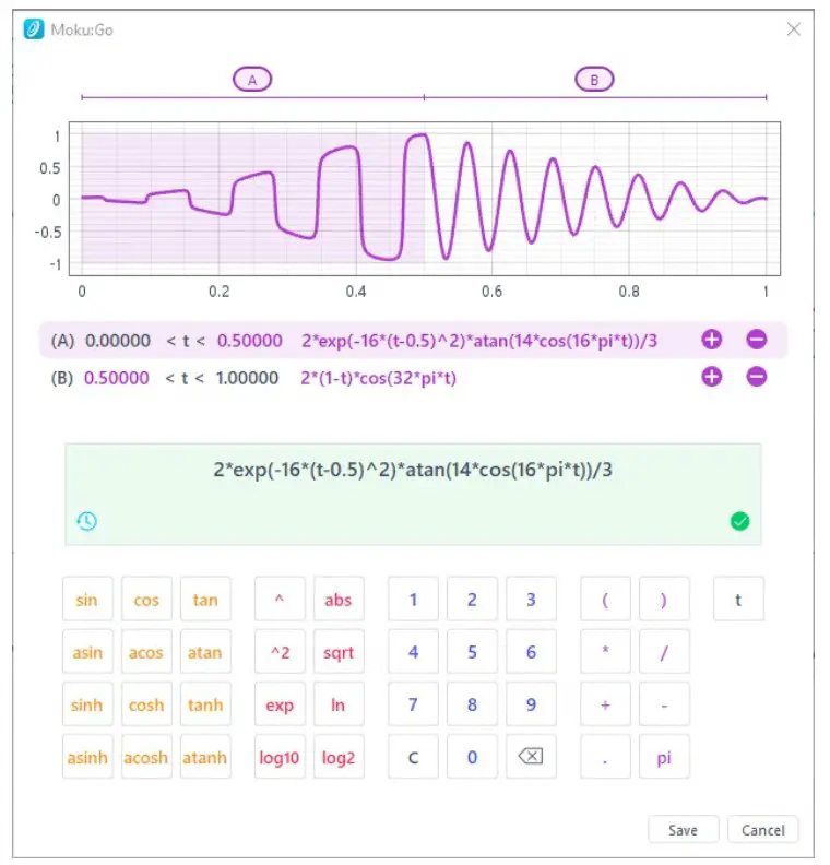 LIQUID Arbitrary Waveform Generator Software - Equation