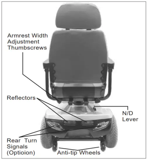 aspire HS559 MIDI Mobility Scooter - Rear View