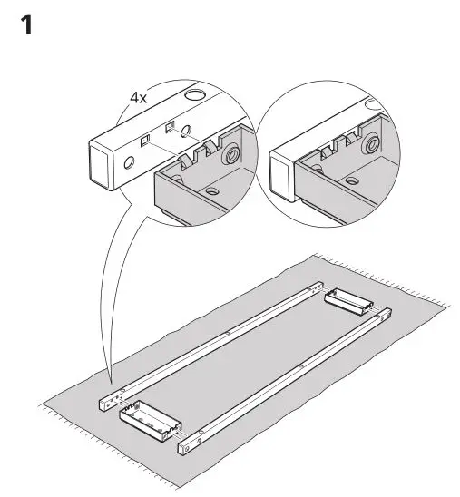 IKEA ThygeDesk White Silver - Installation 1
