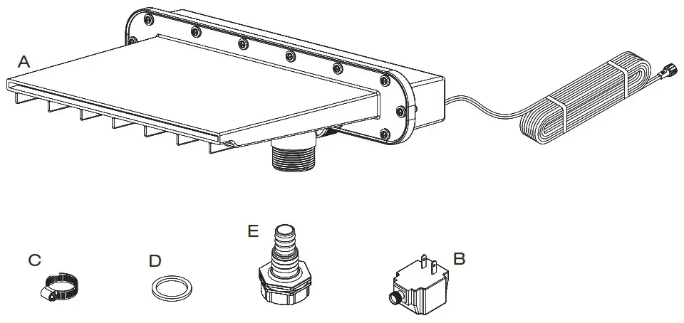 TotalPond 52549 Water Cascade WITH White LED Lights - PACKAGE CONTENTS