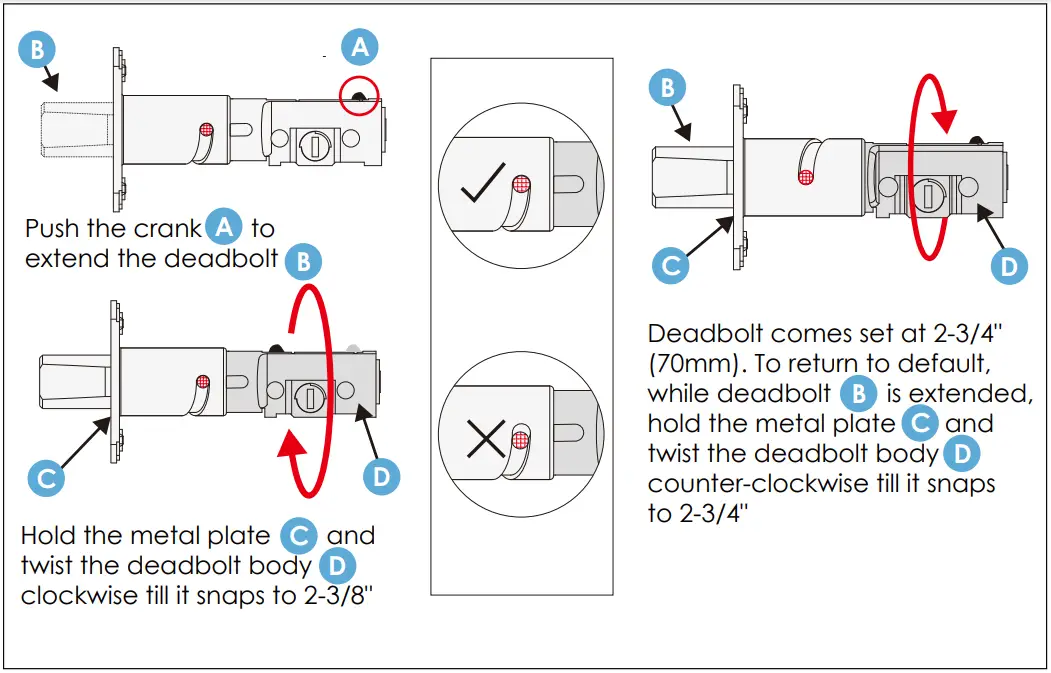 ADJUST DEADBOLT AND INSTALL