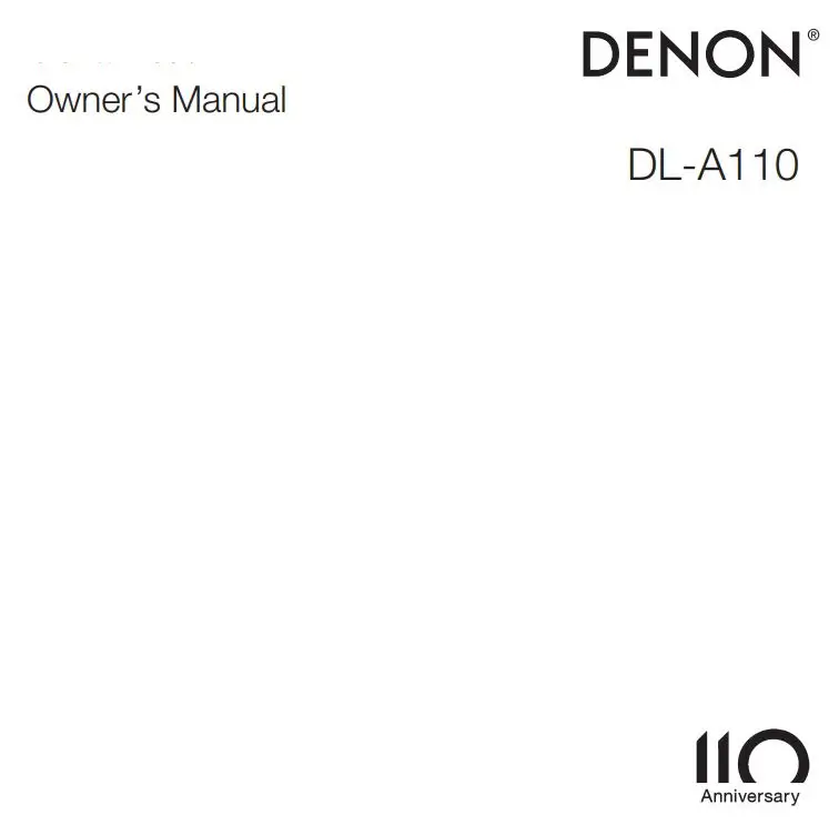 DENON DL-A110 Phono Cartridge Owner’s Manual