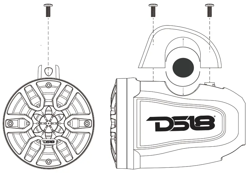 DS18 MP4TPBT 2 Way Active Marine &amp Powersports Tower Speaker With Bt Receiver - fig3