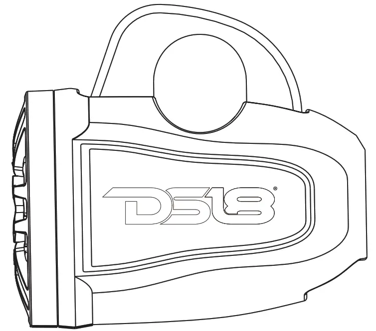 DS18 MP4TPBT 2 Way Active Marine &amp Powersports Tower Speaker With Bt Receiver