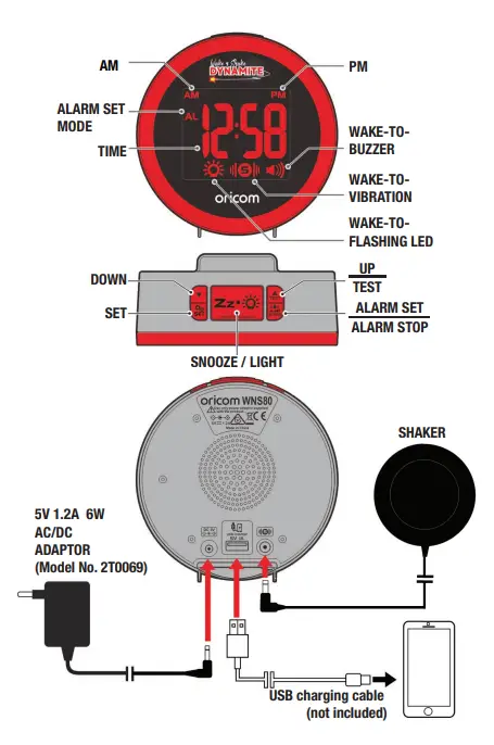 oricom WNS80 Wake 'N' Shake Dynamite-1