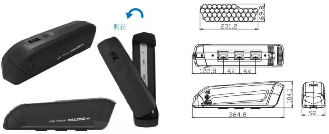 THLB K1185987495 Lithium ion Battery Pack - Size