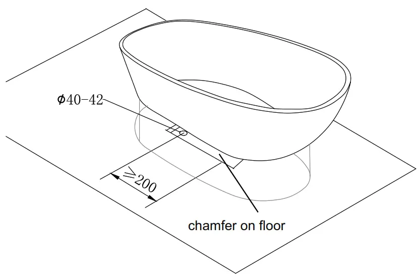 Wellis WK00180 Soul Black Matt Bathtub - Chamfering