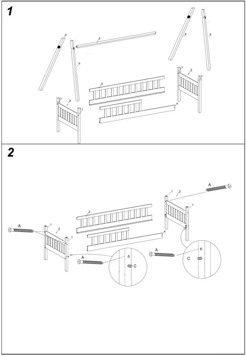 My Sweet Kids LIT TIP NOA Bed - Front removable railing 1