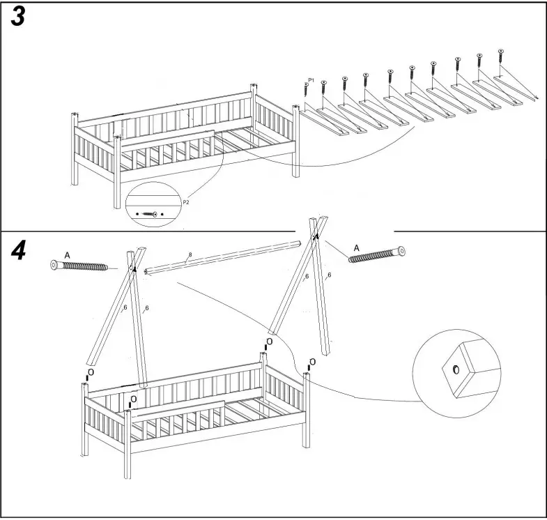 My Sweet Kids LIT TIP NOA Bed - Front removable railing 2