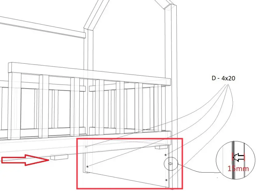 My Sweet Kids LIT TIP NOA Bed - Front removable railing 3