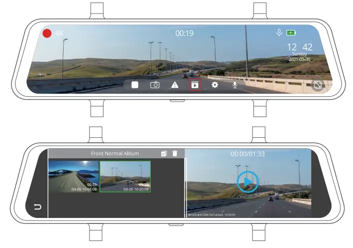 Kingslim DL12 Pro 4K Mirror Dash Cam-18