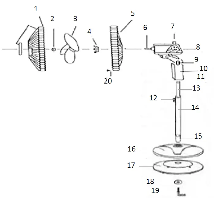 Goldair GCPF140 40cm Pedestal Fan with Round Base fig 2