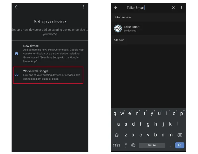 Link account in Home Control Figure 2