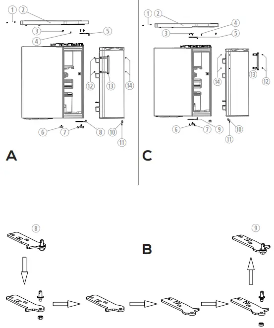 Switch door hinge side