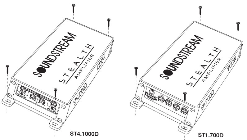 SOUNDSTREAM ST1 700D ST4 1000D STEALTH Series - MOUNTING LOCATION