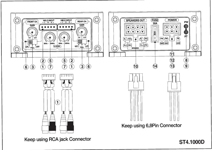 SOUNDSTREAM ST1 700D ST4 1000D STEALTH Series - control panel