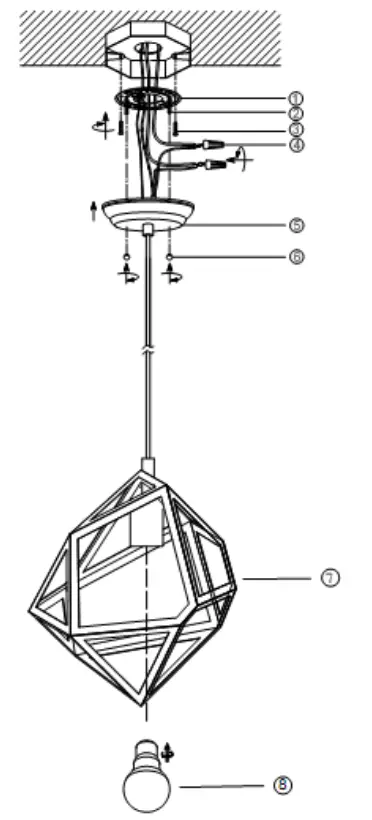 TREND TP30080 Hedron 1 Light Pendant