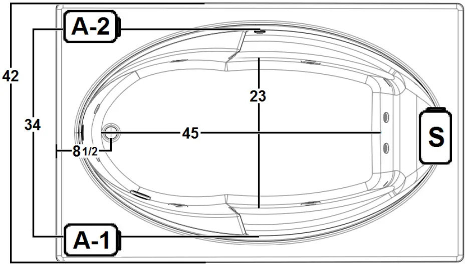Laurel Mountain 6642GW064 66 Inch x 42 Inch Drop-In Acrylic Whirlpool - fig