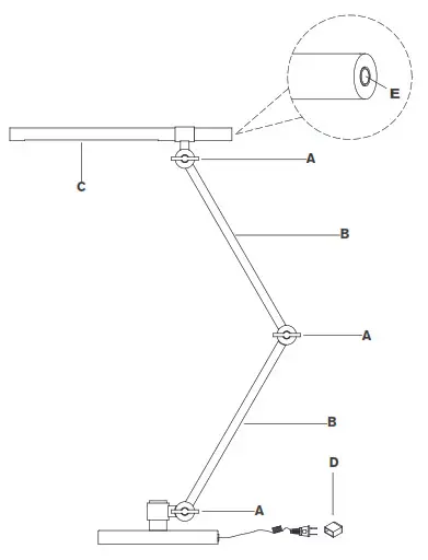 circa LIGHTING IKF 3506 Heron Large Desk Lamp