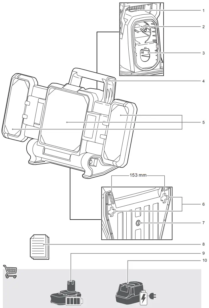 RYOBI RLPH18 Hybrid Panel Light - FIGURE 1