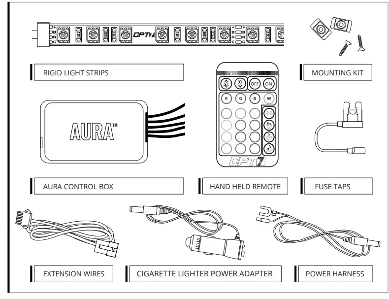 OPT7 AURA Wheel Well LED Single Row Lighting Kit 1