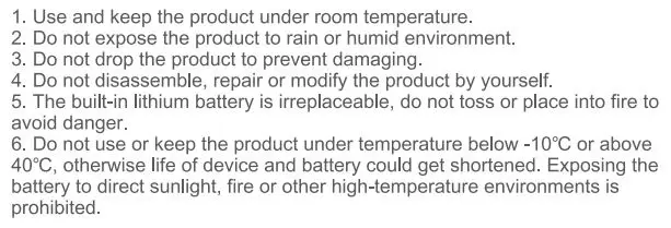 MINISO EBS1003 Fabric Covered Cylinder Wireless Speaker User Manual - Caution