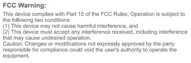 MINISO EBS1003 Fabric Covered Cylinder Wireless Speaker User Manual - FCC Warning
