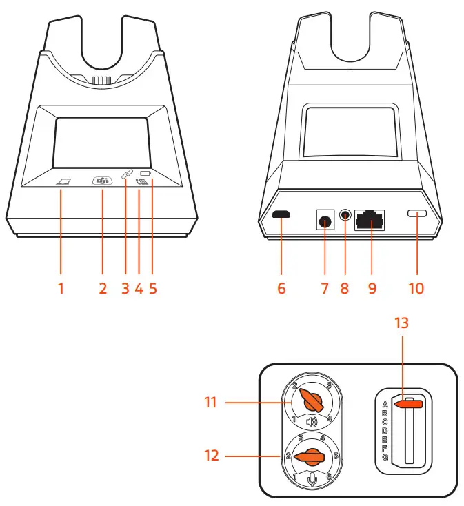 poly Savi 7310 7320 Office for Computer and Desk Phone - Base overview