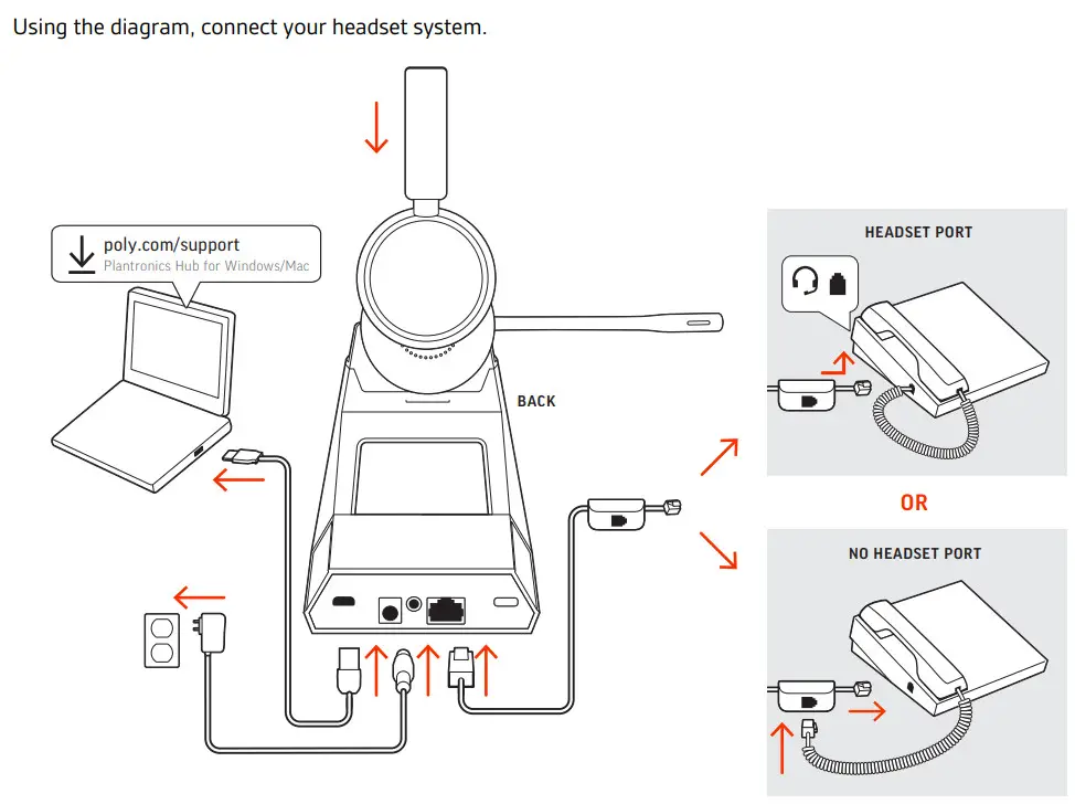 poly Savi 7310 7320 Office for Computer and Desk Phone - Hook up system