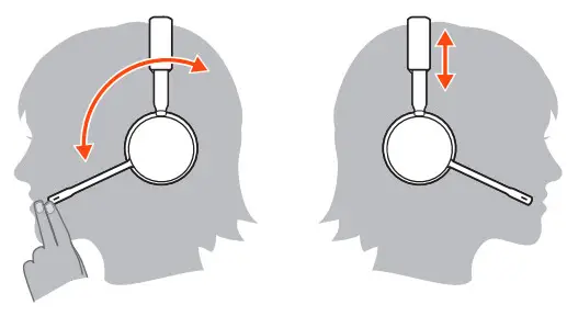 poly Savi 7310 7320 Office for Computer and Desk Phone - Wear on the right or left