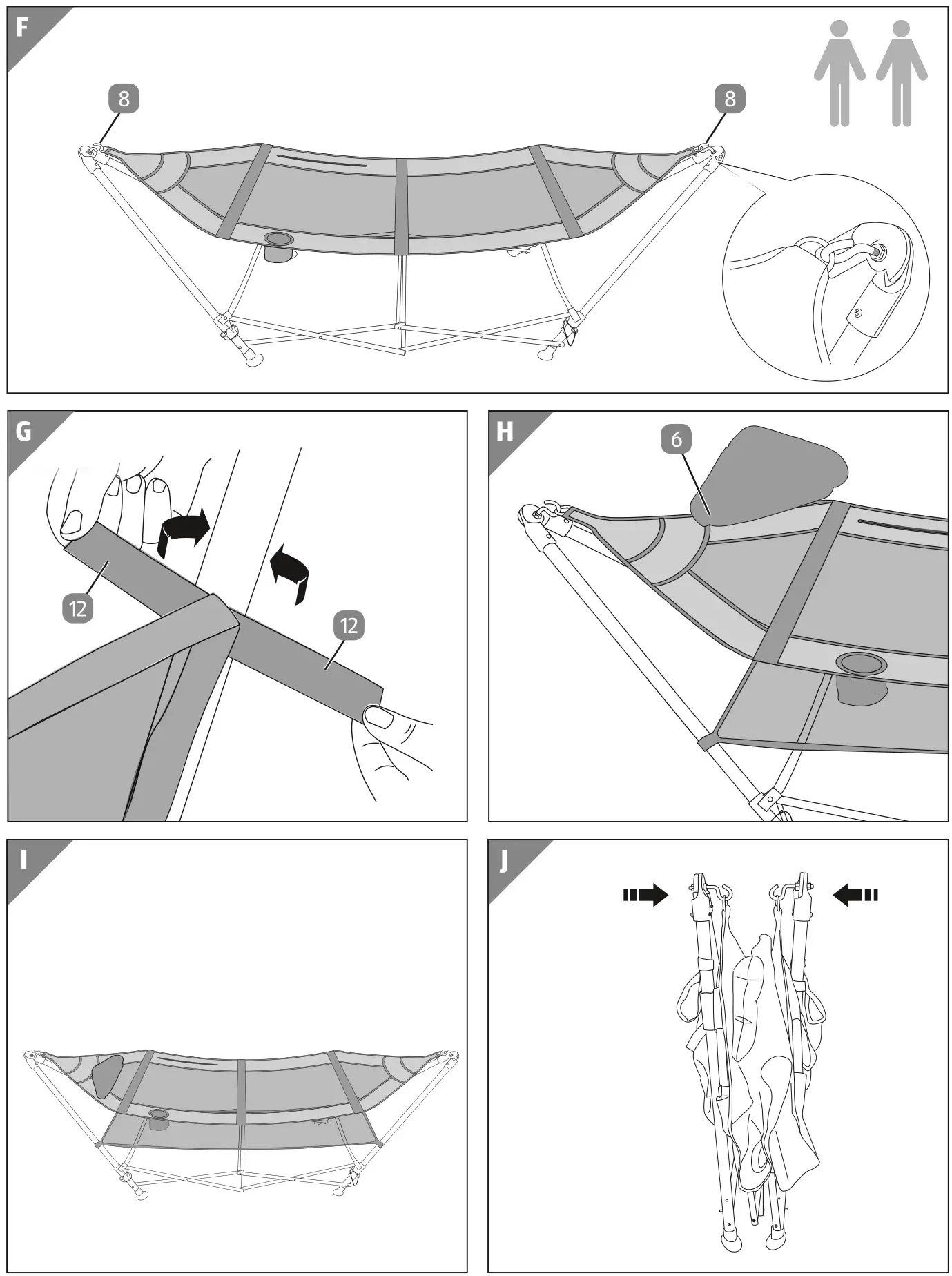 ALDI 806163461609800 Hammock with Foldable Frame - Figure F-J