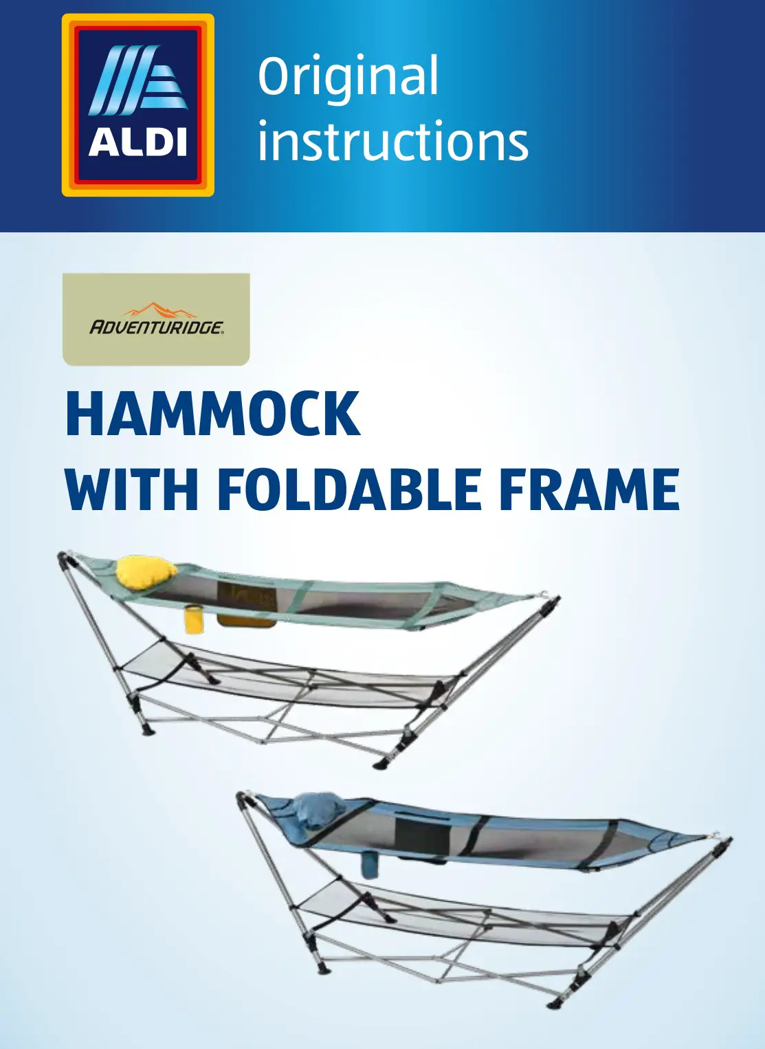 ALDI 806163461609800 Hammock with Foldable Frame Instruction Manual