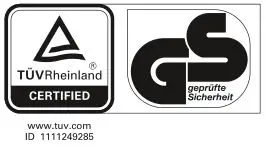 GS mark (Tested Safety) certifies icon
