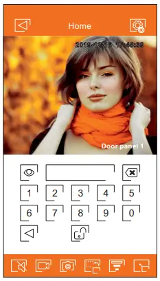 golmar G2Call App - Communication screen