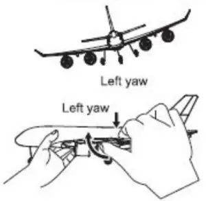 Aircraft yaws to the left