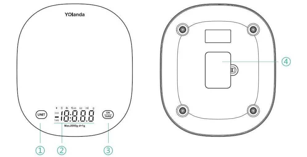 Yolanda l-YOL21001E Smart Kitchen Scale fig3