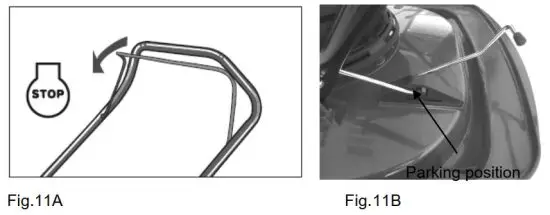 FIG 16 TO STOP THE MOWER AND BLADE