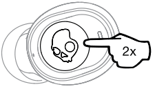 Skullcandy Jib True Series Wireless In Ear Headphones - Volume down