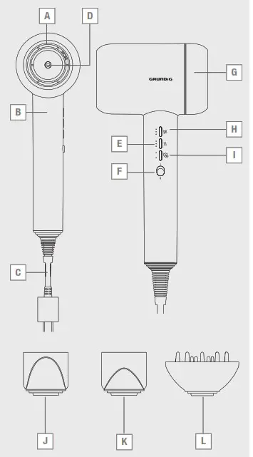 GRUNDING HD 9980 P Grundig Ionica Air Styler - Product Overview 1