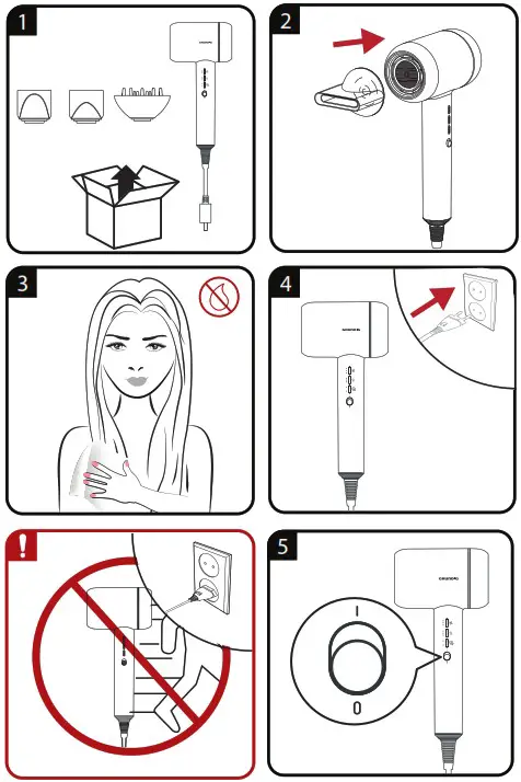 GRUNDING HD 9980 P Grundig Ionica Air Styler - Product Overview 2