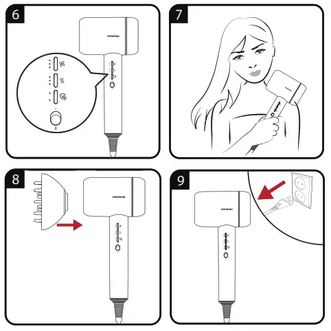 GRUNDING HD 9980 P Grundig Ionica Air Styler - Product Overview 3