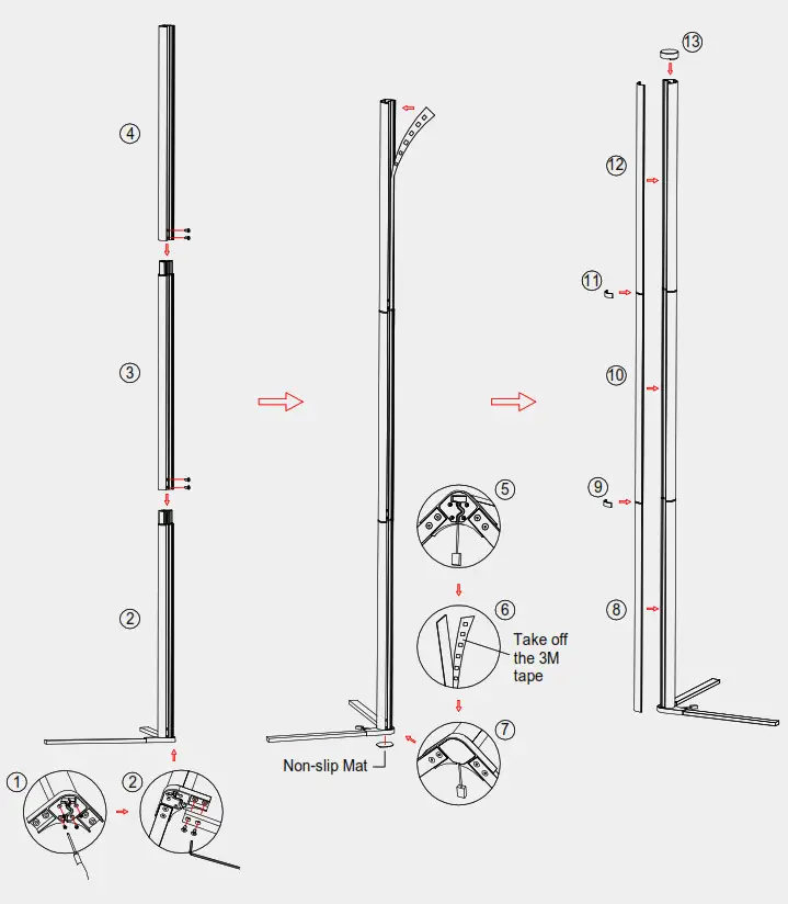 HEYWASAI B098D4LJ2S LED Corner Lamp - figure