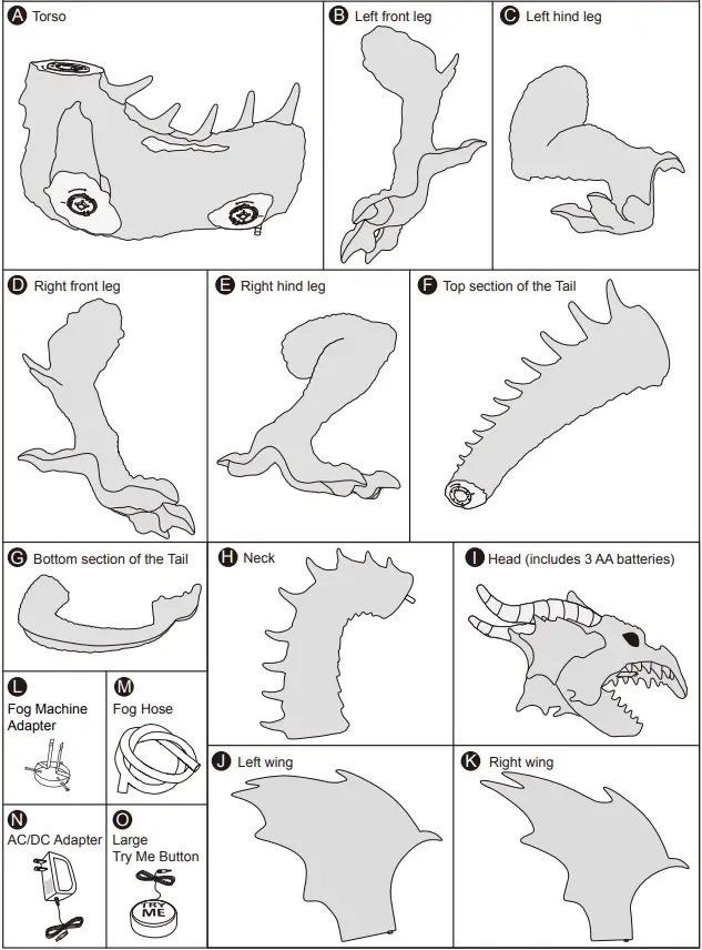 HOME ACCENTS Holiday 1005992856 69-Inch Animated Giant Dragon fig 1
