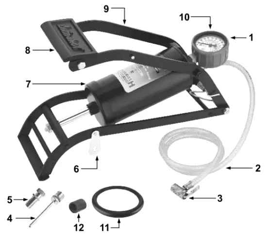 Airmaker AM006 Air Foot Pump Black Powder Coated Body - Featured Image