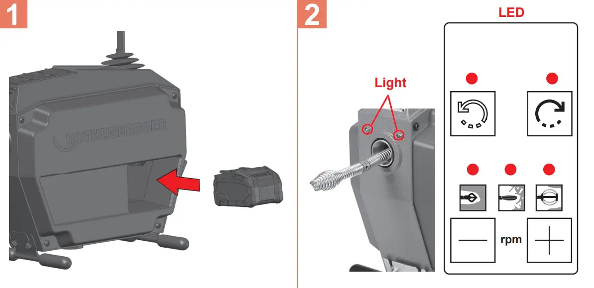 ROTHENBERGER R600 VarioClean 18V 8.0Ah Li Ion CAS 4.5m Brushless Cordless Drain Cleaner - Overview 2