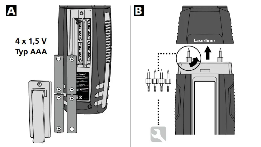 Laserliner 082.015A DampFinder Compact Moisture Measuring Instrument - Figure 1
