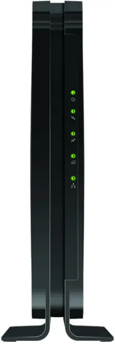 Front View of the modem and lights